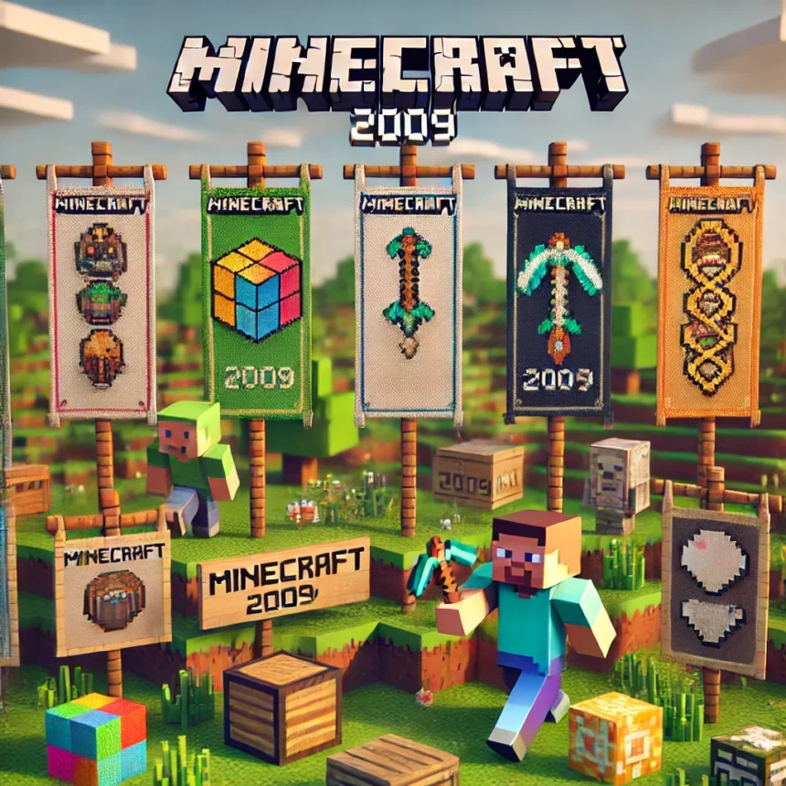 minecraft (2009) game icons banners